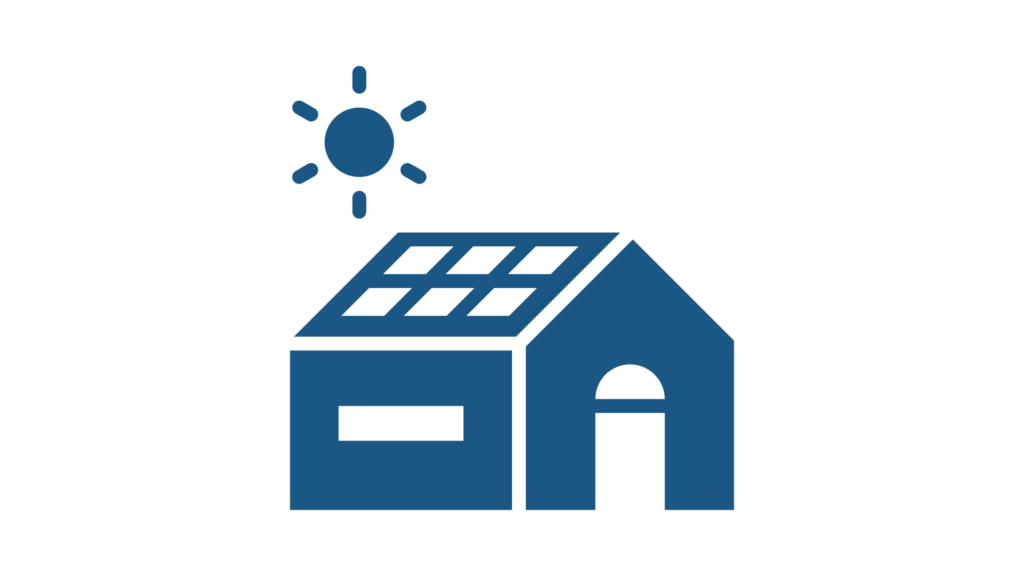 ICON Eines Hauses mit PV-Anlage und Sonne